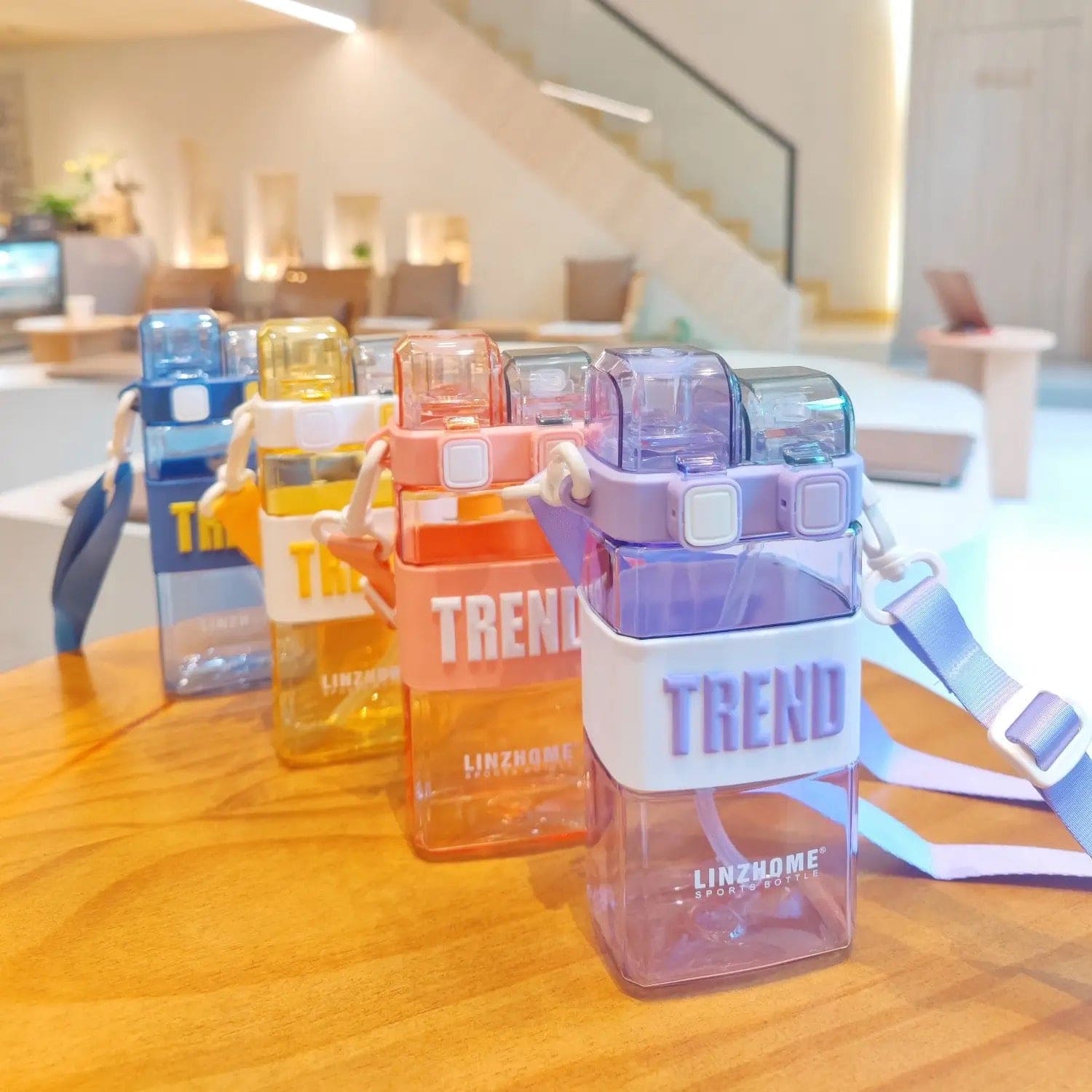 Trend Double Drinking Water Bottle, Punk Square Water Cup, Plastic Portable Drinking Cup, Portable Leakproof Double Drinking Plastic Cup, 520ml Sports Water Bottle Trend Double Drinking Water Bottle, Punk Square Water Cup, Plastic Portable Drinking Cup, Portable Leakproof Double Drinking Plastic Cup, 520ml Sports Water Bottle